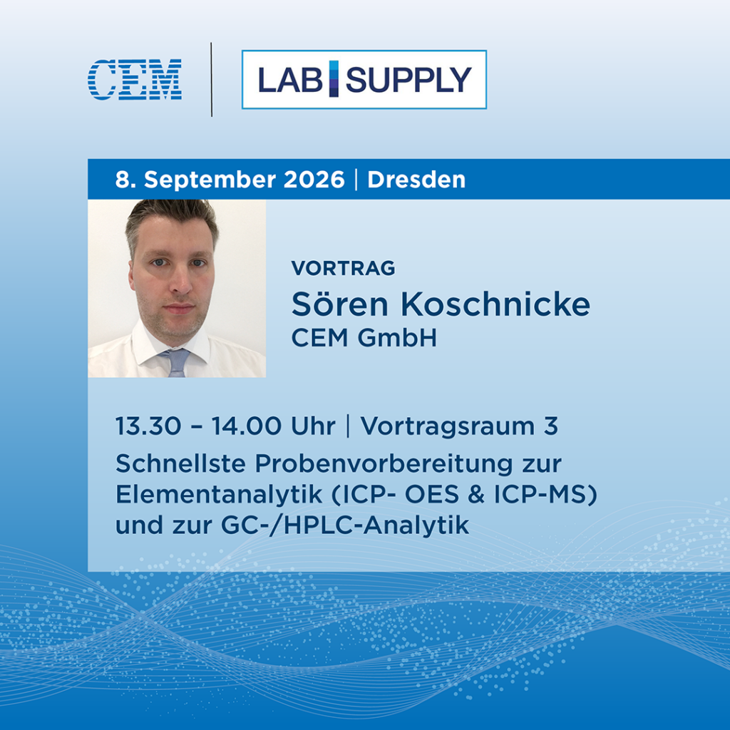 CEM Mikrowellen-Labortechnik auf der LabSupply in Dresden 2026
